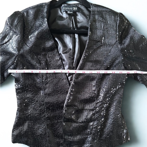 Forever 21 Black Sequin Blazer Size M - Picture 4 of 7